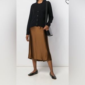 Vince Satin Silk Slip Midi Skirt